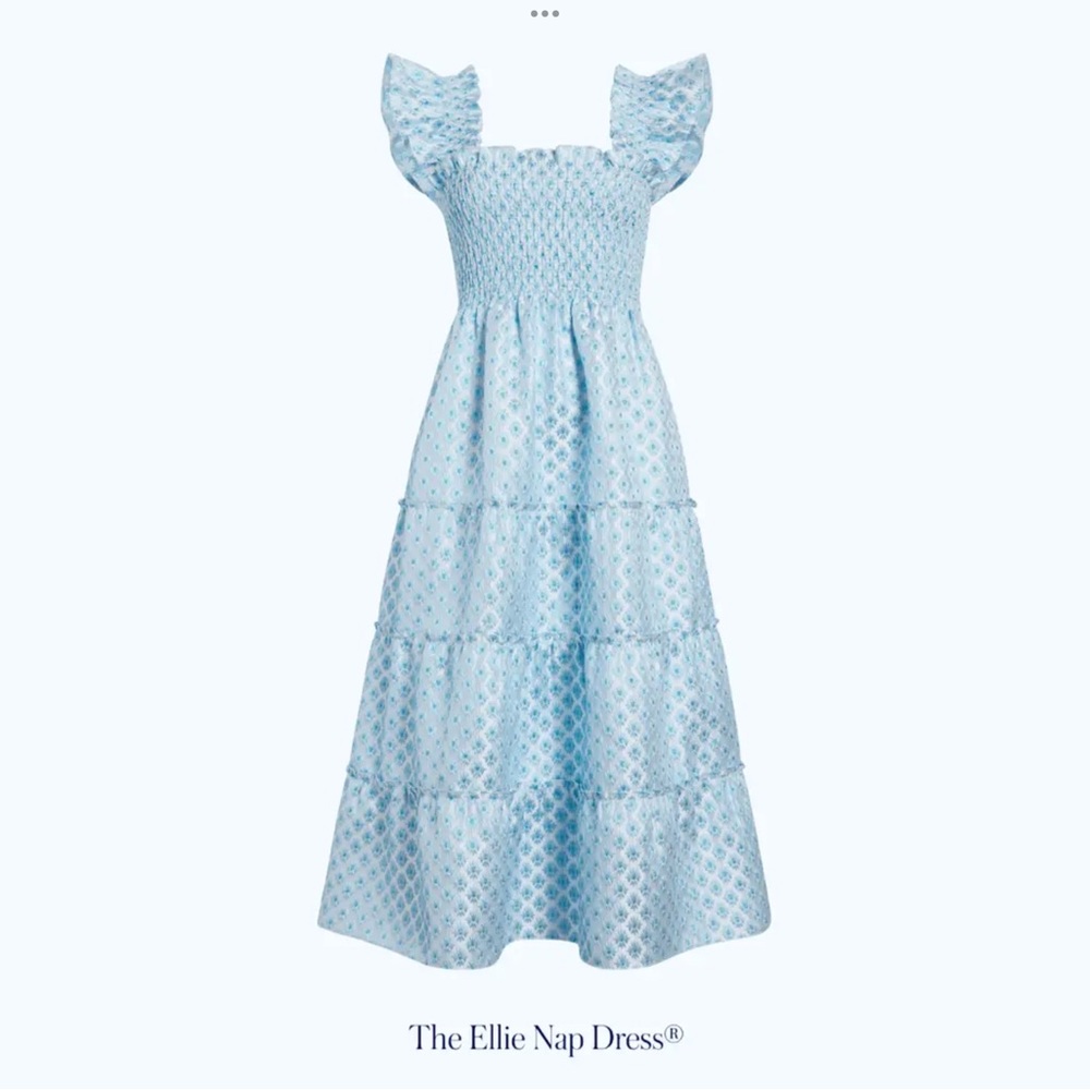 NWT Hill House Home Ellie Nap Dress Snowflake Brocade Size Small